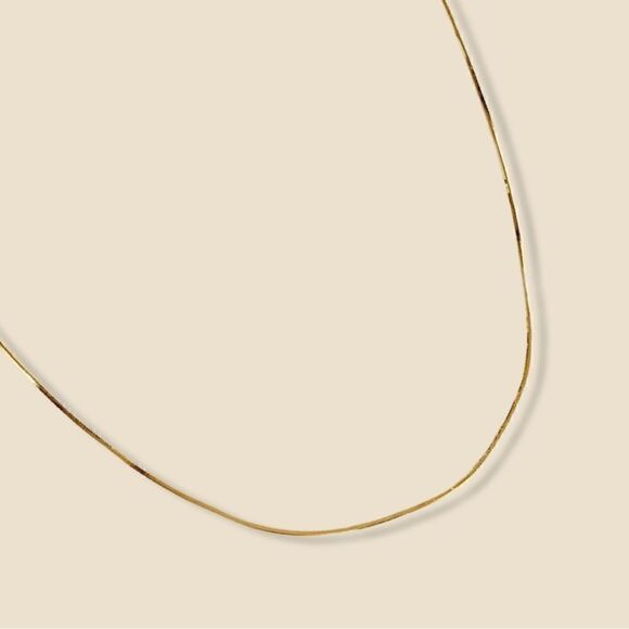 14k Solid Gold  Snake Chain Necklace | 0.7 mm Thickness  | 18” Long | Gift | - Picture 3 of 6